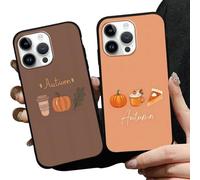 Generico Aoldimu 2 Pack Fall Pumpkin Leaves Phone Case, Aesthetic Autumn Pine Cones Pattern Cover for Women Girls, Soft TPU Protective Shockproof Cases for iPhone 13/14/15/16 pro max (15 pro max,B)
