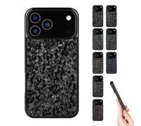 Generico Apexcarbon Forged Carbon Fiber Phone Case for Phone 17 Pro Max, Magnetic All-Inclusive Protective Anti-Fall Case,Wireless Charging (Black,17)