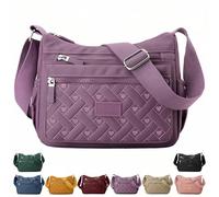 Generico Apparent Crossbody Bag, Apparenth Nylon Shoulder Messenger Bag, Multi Pocket, Waterproof Large Capacity (Purple)