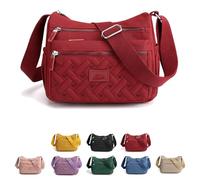 Generico Apparent Crossbody Bag,Ladies Travel Handbag,Nylon Shoulder Messenger Bag,Lightweight Travel Handbag for Woman (Burgundy)