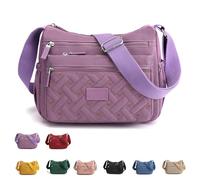 Generico Apparent Crossbody Bag, Nylon Shoulder Messenger Bag, Ladies Travel Handbag, Adjustable shoulder strap, Waterproof (Purple)