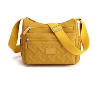 Generico Apparent Crossbody Bag, Nylon Shoulder Messenger Bag, Large Capacity Multi Pocket Crossbody Bags, Ladies Travel Handbag (Yellow)