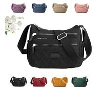 Generico Apparent Crossbody Bag, Nylon Shoulder Messenger Bag, Multi Pocket Crossbody Bag, Waterproof Large Capacity (black)