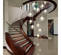 Generico Appartamento Duplex Scale A Chiocciola Lampadario Lungo, Lampadari Compatible with Scale Multi Luci Lampada a Sospensione Villa 50x180 cm, Lampadine Incluse,lampadari