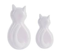 Generico Appendiabiti per gatti - 2 ganci da parete a forma di gatto Cartoon | Appendini da parete decorativi autoadesivi in tinta unita per cucina, camera da, bagno, appartamento, dormitorio