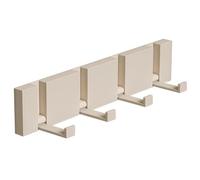 Generico Appendiabiti Pieghevole a Scomparsa in Alluminio, da Installare Dietro Le Porte di Ingresso/Camera da Letto/Bagno, con 3/4/5/6/7/8 Ganci(Beige,4 hooks)