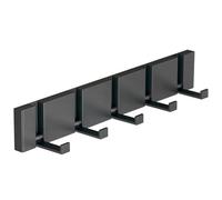 Generico Appendiabiti Pieghevole a Scomparsa in Alluminio, da Installare Dietro Le Porte di Ingresso/Camera da Letto/Bagno, con 3/4/5/6/7/8 Ganci(Black,5 hooks)