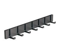 Generico Appendiabiti Pieghevole a Scomparsa in Alluminio, da Installare Dietro Le Porte di Ingresso/Camera da Letto/Bagno, con 3/4/5/6/7/8 Ganci(Black,7 hooks)