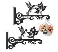 Generico Appendini per vasi da fiori - Rastrelliera in ferro da 10 pollici, per montaggio a parete, accento artistico con, gancio di supporto per carillon per lanterna, hardware per display este