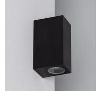 Generico Applique a muro cubo led per esterno 2xgu10 nero grigio bianco alluminio vetro doppia emissione luce up e down 220v ip65 (nero)