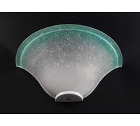 Generico Applique classico in vetro 1 luce Nives Verde lampada da parete a mezzaluna in vetro per bagno camera soggiorno cucina scala corridoio in offerta