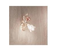 Generico Applique da parete classico in ferro battuto avorio e rosa con fiori a 1 luce DP217 per camera da letto, salotto, soggiorno, sala da pranzo, cameretta, ingresso, corridoio.