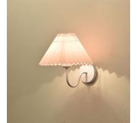Generico Applique da parete con paralume in tessuto bianco - Lampada morbida for la salute degli occhi for soggiorno, camera letto, sala pranzo in ferro anticorrosione(Pink)