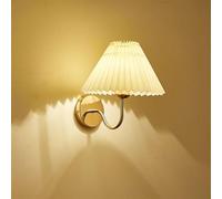 Generico Applique da parete con paralume in tessuto bianco - Lampada morbida for la salute degli occhi for soggiorno, camera letto, sala pranzo in ferro anticorrosione(White)