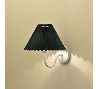Generico Applique da parete con paralume in tessuto bianco - Lampada morbida for la salute degli occhi for soggiorno, camera letto, sala pranzo in ferro anticorrosione(Black)