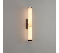 Generico Applique da Parete In Marmo Naturale Spagnolo Interamente In Rame E Alabastro per Camera da Letto Scale Soggiorno Corridoio Lampada da Parete Nordica per Interni (Nero 60 Cm)