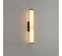 Generico Applique da Parete In Marmo Naturale Spagnolo Interamente In Rame E Alabastro per Camera da Letto Scale Soggiorno Corridoio Lampada da Parete Nordica per Interni (Nero 50 Cm)