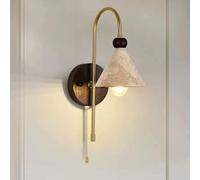 Generico Applique da Parete In Travertino Giallo Stile Vintage per Interni In Marmo per Soggiorno Camera da Letto E Corridoio (Luce Calda)