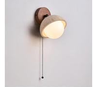 Generico Applique da Parete In Travertino Giallo Wabi-Sabi con Paralume In Vetro Lampada da Parete In Stile Vintage Cablata per Uso Interno