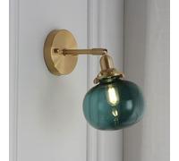 Generico Applique da Parete In Vetro E Ottone Retrò Regolabile Industriale per Camera da Letto Soggiorno Corridoio Veranda Bar Sala da Pranzo (Blu)