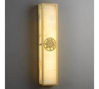 Generico Applique da Parete Interno In Ottone E Marmo Alabastro Lampada da Toeletta Lineare per Bagno con Paralume In Pietra Dimmerabile LED per Soggiorno Cucina Camera da Letto Decorazione per Scale