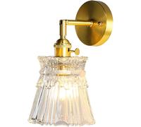 Generico Applique da Parete per Interni Interamente In Rame con Paralume In Vetro per Illuminazione di Soggiorno E Camera da Letto (1 confezione)