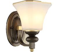 Generico Applique Europea in Ferro battuto Senza Foratura, Paralume in Vetro Bronzo Vintage, Compatibile con lampade da Parete da Comodino for Soggiorno, Camera da Letto, Lampadario da soffitto