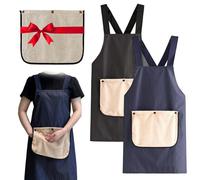 Generico Apron With Pockets For Women And Men Cross Back Design With Towel, Cross Back Apron with Pockets for Women (Blue+Black)