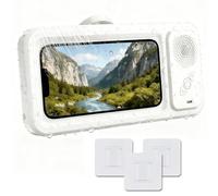 Generico Aqua Play Phone Holder, shower phone holder waterproof, Built-in Smart Bluetooth Speaker, 360° Rotation can be Installed on Any Surface,Resistant with any Phone (White)