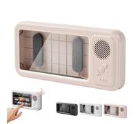 Generico Aqua Play Phone Holder with Speaker, Waterproof Phone Holder, 360° Rotation, Built-in Smart Bluetooth Speaker, for Bathroom Mirror Bathtub (Pink)