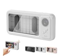 Generico Aqua Play Phone Holder with Speaker, Waterproof Phone Holder, 360° Rotation, Built-in Smart Bluetooth Speaker, for Bathroom Mirror Bathtub (White)
