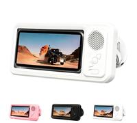 Generico Aqua Play Shower Phone Holder with Speaker, 100% Waterproof/Fog-Proof & Secure 360° Mount, Aquaplays - Waterproof Phone Holders for Bathroom Mirror Bathtub Kitchen (White)