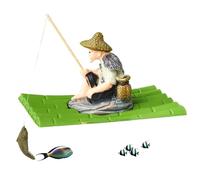 Generico Aquarium Decoration - Fisherman Figurine Resin Craft, Hand-Painted Floating Feature, Adds Realistic Charm to Tanks, Inspires Calm Aesthetic for Home Office | Creative Ornament for