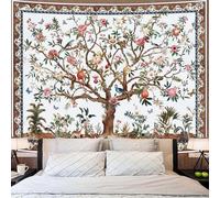 Generico Arazzo Decorative Parete Personalizzato Regalo per Soggiorno, Camera da Letto, 70 x 100 cm,Multicolor Vintage Flower Leaves Birds Plant Animal Pattern,