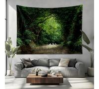 Generico Arazzo Murale Decorativo per Camera da Letto 200x150cm Uccelli Sulla Strada Tra La junglea Di Bambù Morbido Microfibra Arazzo Verde Tapestry Aesthetic Wall - Decorazione Panoramica