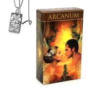 Generico ARCANUM Tarot - Pocket Edition, cartoncino, ideale per principianti, include carte e collana