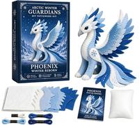 Generico Arctic Winter Guardians DIY Patchwork Kit, Felt Animal Sewing Kit for Beginners, 3D Stuffed Animals Mythical Creature, Pre-Cut Handmade Craft Kit for Home Decor Creative Gift (F)
