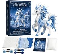 Generico Arctic Winter Guardians DIY Patchwork Kit, Felt Animal Sewing Kit for Beginners, 3D Stuffed Animals Mythical Creature, Pre-Cut Handmade Craft Kit for Home Decor Creative Gift (B)