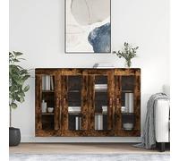 Generico Armadietti a Parete 2 pz Rovere Fumo in Legno Multistrato,Marrone,54.6kg,3197918