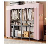 Generico Armadio In Tessuto, Appendiabiti Pieghevole, Organizer Portatile Per Armadio, Guardaroba Per Camera Da Letto, Armadi Portatili, Per Appendere Abiti Capienza(Pink,168cm/66.1inch)