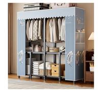 Generico Armadio In Tessuto, Appendiabiti Pieghevole, Organizer Portatile Per Armadio, Guardaroba Per Camera Da Letto, Armadi Portatili, Per Appendere Abiti Capienza(Blue,145cm/57.1inch)