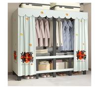 Generico Armadio In Tessuto, Appendiabiti Pieghevole Per Appendere Abiti, Ripiani Portaoggetti, Armadio Organizzatore, Armadio Portatile Per Camera Da Letto(Blue1,173cm/68.1inch)