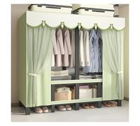 Generico Armadio In Tessuto, Appendiabiti Pieghevole Per Appendere Abiti, Ripiani Portaoggetti, Armadio Organizzatore, Armadio Portatile Per Camera Da Letto(Green1,173cm/68.1inch)