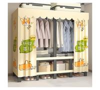 Generico Armadio In Tessuto, Appendiabiti Pieghevole Per Appendere Abiti, Ripiani Portaoggetti, Armadio Organizzatore, Armadio Portatile Per Camera Da Letto(Yellow2,173cm/68.1inch)