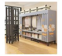 Generico Armadio In Tessuto, Appendiabiti Pieghevole Per Appendere Abiti, Ripiani Portaoggetti, Armadio Organizzatore, Armadio Portatile Per Camera Da Letto(Grey1,173cm/68.1inch)