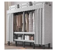 Generico Armadio In Tessuto Portatile, Appendiabiti Pieghevole Per Appendere Abiti, Guardaroba Con Copertura, Organizer Per Armadio, Portabiti Richiudibile Cabina, Per Soggiorno(A,150cm/59.1inch)