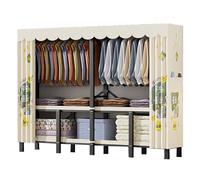 Generico Armadio In Tessuto, Portatile Appendiabiti Pieghevole Per Appendere, Armadi Con Robuste Aste Pensili Ripostiglio, Con Ripiani Portaoggetti, Per Camera Da Letto Soggiorno(I,110cm/43.3in)