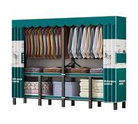 Generico Armadio In Tessuto, Portatile Appendiabiti Pieghevole Per Appendere, Armadi Con Robuste Aste Pensili Ripostiglio, Con Ripiani Portaoggetti, Per Camera Da Letto Soggiorno(B,250cm/98.4in)