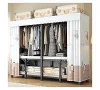 Generico Armadio In Tessuto, Salvaspazio Guardaroba, Organizer Portatile Per Armadio, Appendiabiti, Richiudibile Cabina Con Aste Pensili Ripostiglio Per Camera Da Letto,(C,110cm/43.3in)