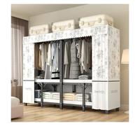 Generico Armadio In Tessuto, Salvaspazio Guardaroba, Organizer Portatile Per Armadio, Appendiabiti, Richiudibile Cabina Con Aste Pensili Ripostiglio Per Camera Da Letto,(A,170cm/66.9in)